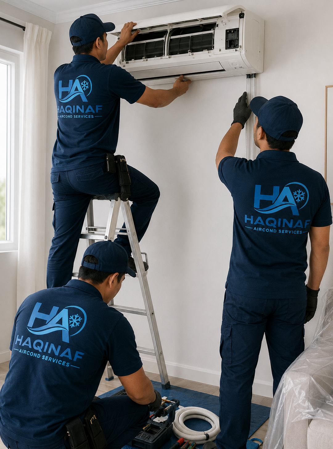 Expert Aircon Installation Service in Kuala Lumpur by Haqinaf Aircond Services. Fast, affordable, and reliable AC installation solutions.